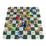 GZCW 1 Set Snake Ladder Chess Board Game with 24CM Chessboard 4 Chess Pieces 1 Dice Kids Adults Family Night 4 Players Interactive Classic Strategy Game